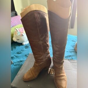 Frye Brown Heeled Knee-High Boots